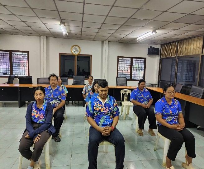 กิจกรรม(รวมพลังสร้างสัปปายะสู่วัดด้วยวิถี 5 ส )เนื่องในโอกาสวันเฉลิมพระชนมพรรษา พระบาทสมเด็จพระเจ้าวชิรเกล้าเจ้าอยู่หัว เจริญจิตภาวนา ณ ห้องประชุม อบต.ลาดชิด 25 กรกฎาคม 2568